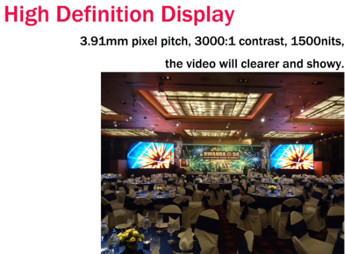 Hd de alquiler P3.91 video llevó el Super Clear Vision de Wifi 3g de la pantalla de visualización de la etapa