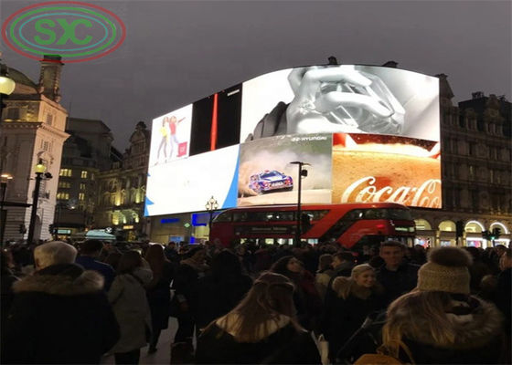 Ángulo ajustable gigante de LED de la valla publicitaria exterior personalizar panel LED en el centro de la ciudad