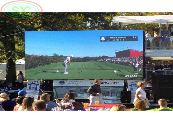 Serie colgante de pantalla LED al aire libre P6 de alquiler de señales LED juegan juegos de fútbol