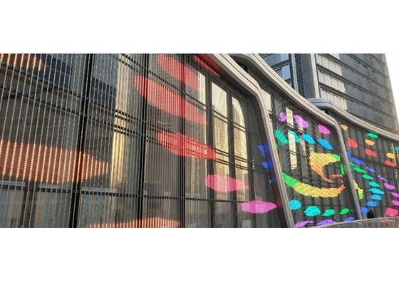 Pared de video LED transparente transparente P3.91 Cortina de malla LED de interiores Muestras de señalización LED