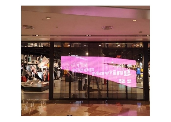 Pared de video LED transparente transparente P3.91 Cortina de malla LED de interiores Muestras de señalización LED