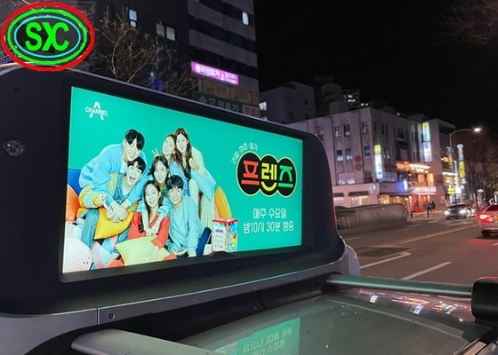 Exterior Full Color Double Side Taxi P5 Publicidad LED Display Techo del coche Signo a prueba de agua