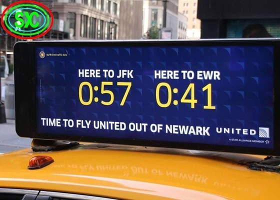 Exhibición impermeable de la muestra del coche LED, lado a todo color al aire libre del doble de la pantalla del tejado del taxi
