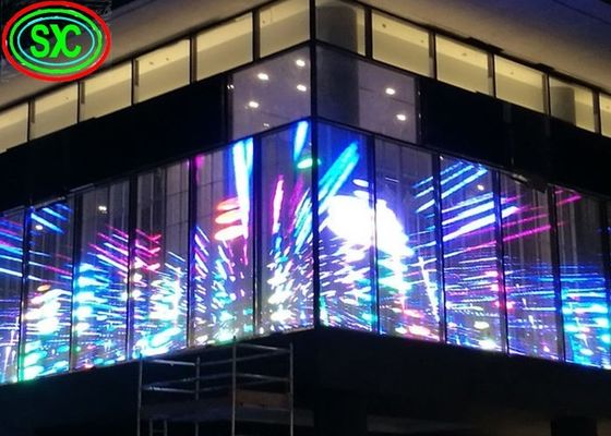 Buen precio P10.42 pantalla transparente curvada flexible interior de la cortina LED, pantalla de OLED en línea