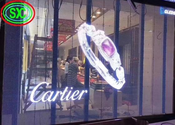 P3.91-P7.82 500*1000mm Tamaño del gabinete Pared LED transparente