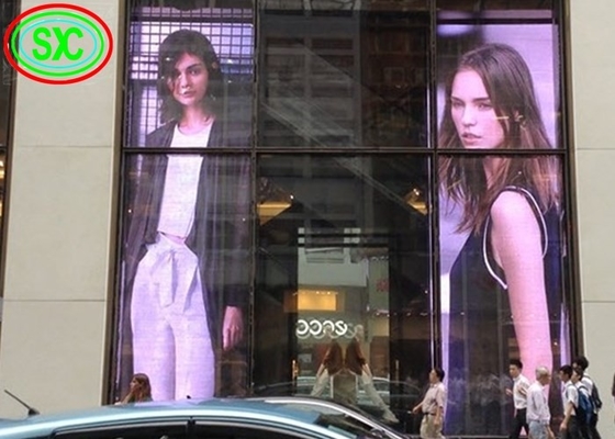 P3.91-P7.82 500*1000mm Tamaño del gabinete Pared LED transparente