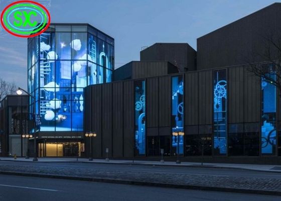 P3.91-7.82 Pantalla de vidrio LED transparente 5000 cd/m2 Ángulo de visión de 160°