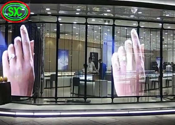 G3.91-7.82 Pared de vídeo transparente a todo color ultrafina SMD2525 IP54 Larga duración