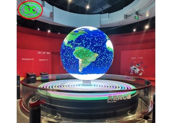 Interior 360° Columna de color completo Esfera LED pantalla de pantalla Edificio cartel
