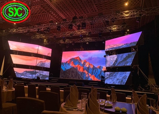 Grueso de alquiler de la pantalla LED los 6MM de P3.91 RGB, gabinete llevado grande de la pantalla 500x500m m