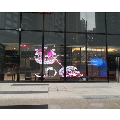 Pantalla LED colgante con pantalla LED transparente con brillo ajustable de 1000*500 mm