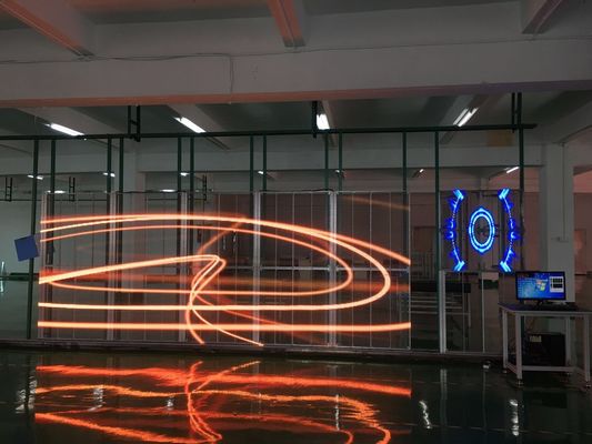 P3.91 Pantalla LED transparente de vidrio Alto brillo para ventanas Pantalla de vidrio con LED