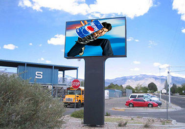 Publicidad de la carretera del estadio Alto brillo exterior de color completo P10 LED Panel de pared de video con columna