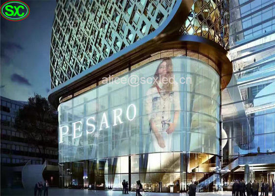 El vidrio transparente P10.42 llevó la pantalla para la ventana con el sistema de WIFI, poder 800w