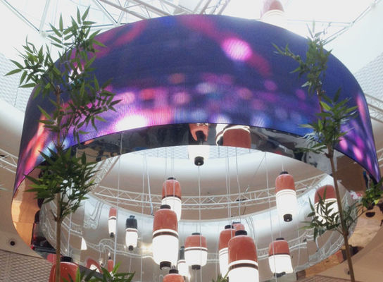 Buen precio P4 Soft Hd Flexible Publicidad pantallas LED Densidad de píxeles 62500 puntos / m2 RGB publicidad pantalla LED pantalla LED publicidad en línea