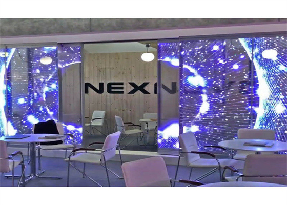 Pantalla LED colgante con pantalla LED transparente con brillo ajustable de 1000*500 mm