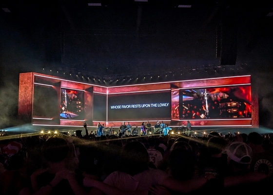 Panel de vídeo de pantalla LED de escenario P5 de aluminio fundido a presión grande/alquiler de eventos publicitarios, IP65 al aire libre