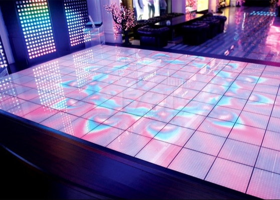 Alquiler de escenario de video P5 al aire libre, luces de piso de baile de bodas HD 64 * 32 Resolución