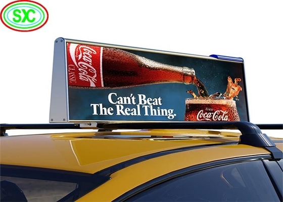 Publicidad de taxi P3 LED personalizable en la pantalla superior Pequeño, desmontable y fácil de instalar