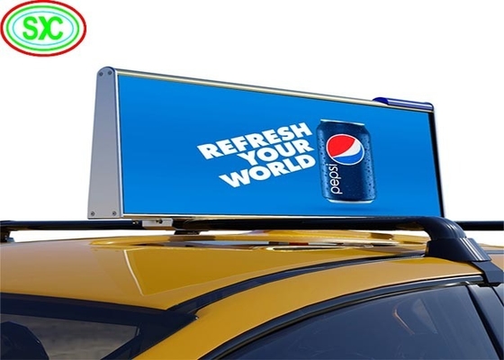 Publicidad de taxi P3 LED personalizable en la pantalla superior Pequeño, desmontable y fácil de instalar