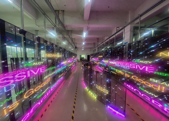 Centro comercial exterior de color completo impermeable P3.91-7.82 malla transparente pantalla LED