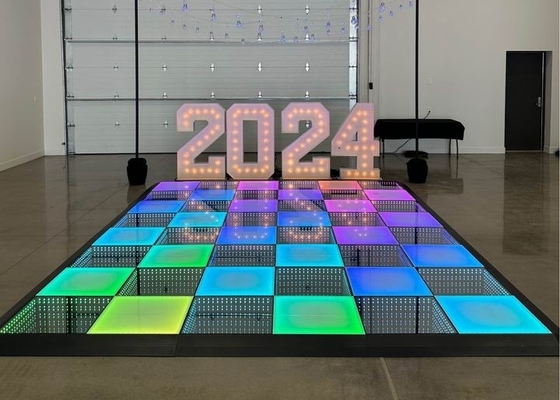 Panel de la pista de baile de escenario LED impermeable a todo color anti-colisión LED baloncesto azulejos