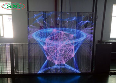 Ángulo de visión amplio Transparente pantalla LED de color completo con rejilla de tres años de garantía