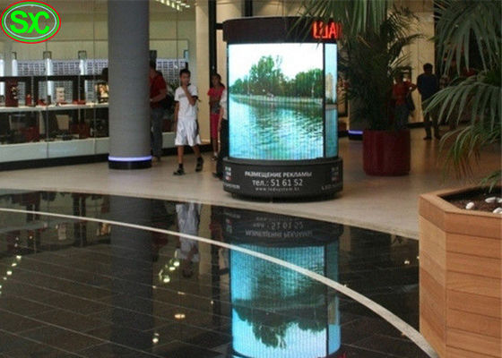 Buen precio P4 suave LED publicitario redondo a todo color interior ScreensCylindrical para los acontecimientos vivos en línea