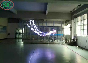 Ángulo de visión amplio Transparente pantalla LED de color completo con rejilla de tres años de garantía