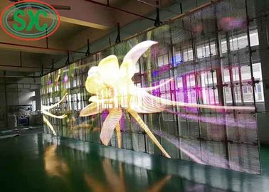 Ángulo de visión amplio Transparente pantalla LED de color completo con rejilla de tres años de garantía