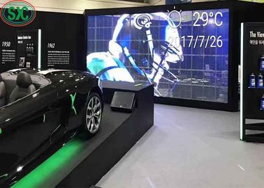 Pantalla LED transparente de alto brillo Pared transparente a todo color 32768 puntos por metro cuadrado Para alquiler