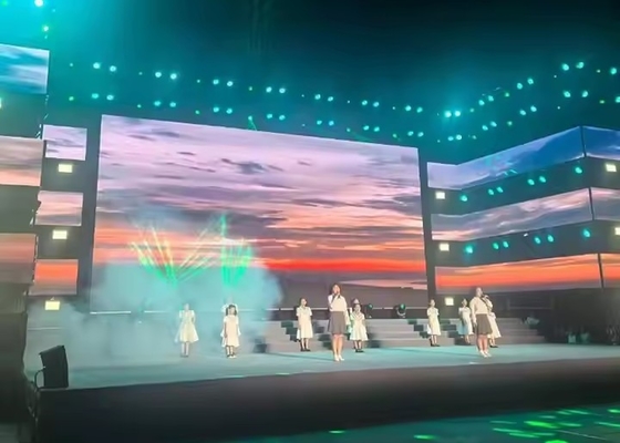Alquiler de escenarios de conciertos de aluminio fundido de aluminio en interiores pantalla LED a todo color P5 HD pantalla grande alta resolución