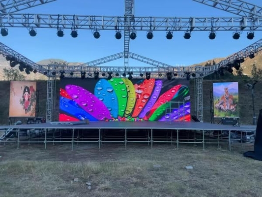 4m X 3m Sistema completo P2.6 P2.9 P3.91 P4.81 Pantalla LED 500mm x 500mm Pantalla LED de fondo de color completo Pantalla LED interior y exterior