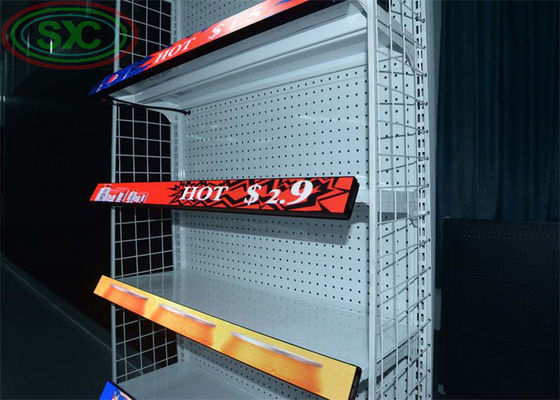 Buen precio Exquisita señal de LED de pequeño tamaño de píxeles X1.876 estante de pantalla LED LED tira para tiendas o supermercados en línea