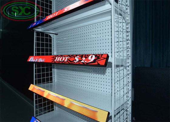 Exquisita señal de LED de pequeño tamaño de píxeles X1.876 estante de pantalla LED LED tira para tiendas o supermercados