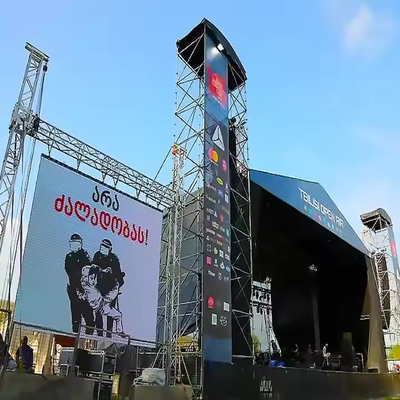 Pantalla de alquiler de centros comerciales pantalla suspendida de escenario LED telón de fondo P2 HD 128 * 64 Resolución