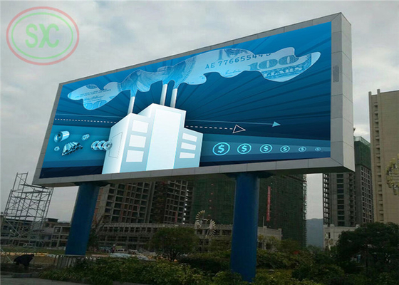Instalación fija exterior de gabinete de hierro y acero con pantalla LED para publicidad