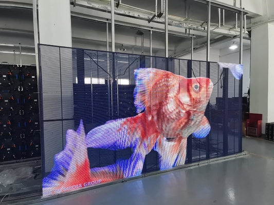 Pantalla LED transparente promedio sin fallas 1000 horas Cabinet Peso 6.2kg Pantalla LED transparente