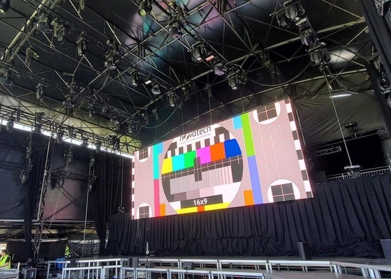 Alquiler de HD Flexible Flicker Free P10 LED Display Box 1/4 Modo de escaneo IP67