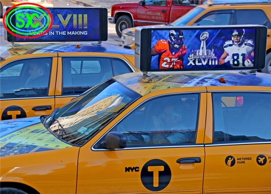 Fábrica mayorista de automóviles Vidrio trasero transparente pantalla LED de color completo Taxi Digital Signage Display LED transparente de automóviles