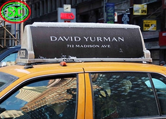 Display LED de doble cara P5 de publicidad de techo de automóvil, cartel de taxi, pantalla LED superior
