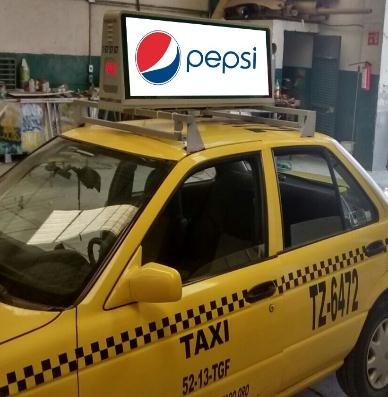 P3 Exhibición LED de la pantalla superior del taxi al aire libre en el techo del automóvil