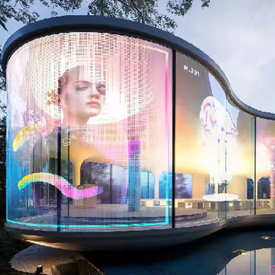 Pantalla LED transparente de peso ligero de 0,2 kg/pc con tipo LED SMD2121 y rendimiento G7.82-7.82