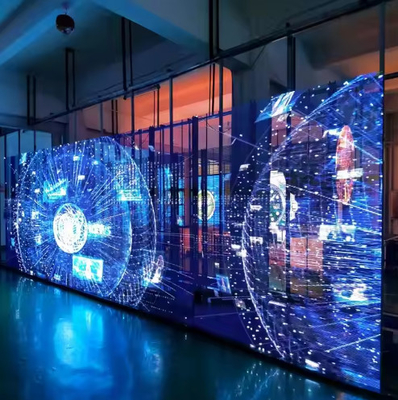 P2.6 Pantalla de visualización transparente LED Grilla de color completo Pantalla de hielo LED Interior Pantalla de publicidad electrónica Ventana de vidrio