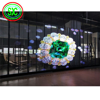 Buen precio Pantalla LED transparente ligera con material de gabinete de aluminio y peso del módulo de 0.2KG/PC en línea