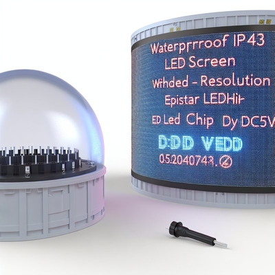 Pantalla LED esférica impermeable IP43 con resolución Chip LED Epistar DC5V