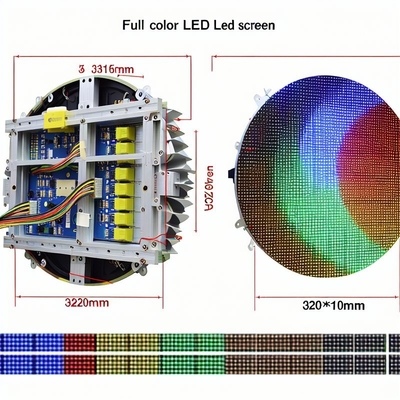 Pantalla LED esférica de voltaje DC5V con tamaño de módulo de 320*160 mm y chip LED Epistar