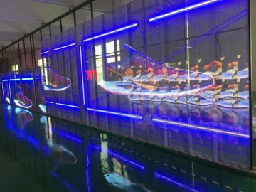 1R1G1B Pantalla LED transparente para cortinas IP43 62500 puntos/m2 Garantia de 3 años
