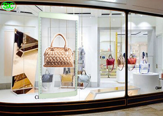 Panel LED transparente de alto brillo, señalización a todo color SMD2121 LED pantalla transparente