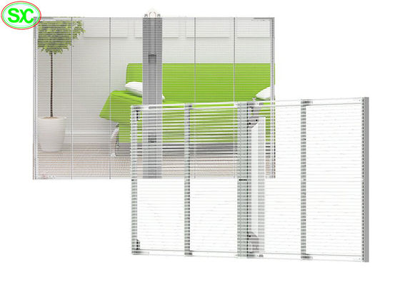 Panel LED transparente de alto brillo, señalización a todo color SMD2121 LED pantalla transparente